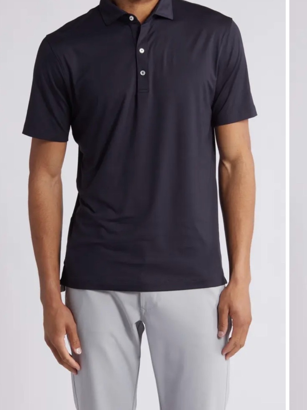 johnnie-O Men's Blue Polo with Three-Button Placket